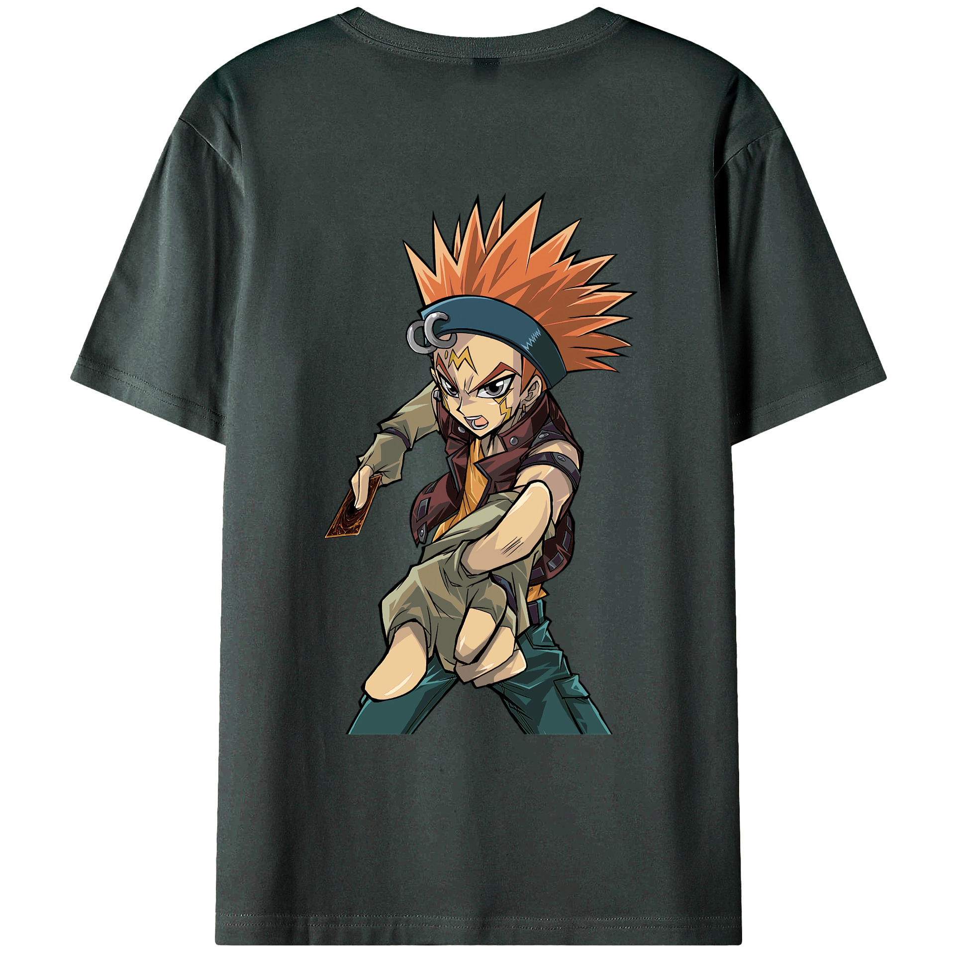 （画像用） 遊☆戯☆王 Yu-Gi-Oh! 綿100％ メンズ半袖Tシャツ（バックプリント） 通気性